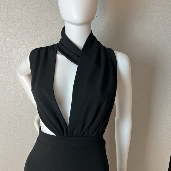 Misha Collection Size XS Helena Midi Halter Dress Black - Picture 8 of 10